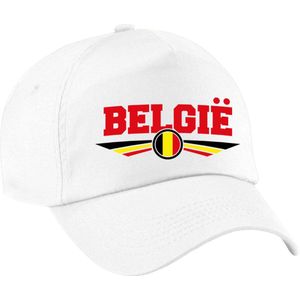 Belgie landen thema pet wit / baseball cap volwassenen