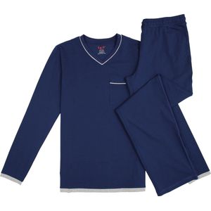 La-V pyjamaset met V hals voor heren donkerblauw S