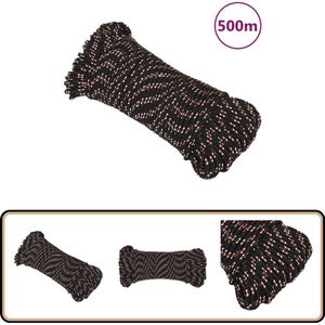 vidaXL Boottouw 5 mm - 500 m - Polypropyleen Zwart Scheeps Touw - Boot Touw - Polyester Touw - Vaar Touw - Aanmeertouw