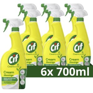 Cif CleanBoost Allesreiniger Spray - Cream - 1 schoonmaakspray voor 101 oppervlakken - 6 x 700 ml