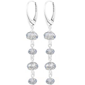 ARLIZI 2053 Oorbellen ijsblauw Swarovski kristal briolette - sterling zilver - 5,5 cm