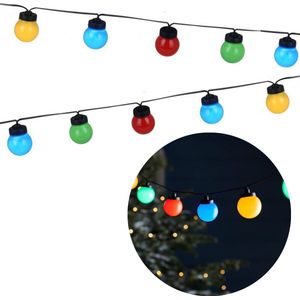 Cheqo® Lichtsnoer - Fairy Lights - Lichtslinger voor Binnen en Buiten - Kerst Verlichting - Tuinverlichting - Feestverlichting - Multicolor - 10 LED Bolletjes - 5 Meter
