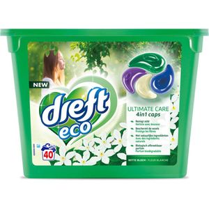 Dreft Eco Caps Wasmiddel 4 In 2 Witte Bloem 40 stuks