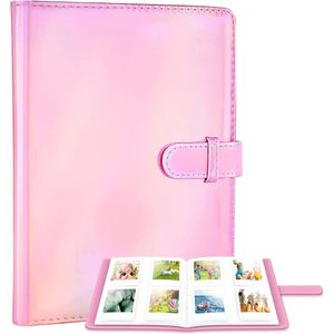 YONO Fotoalbum 128 voor Instant Camera Fotopapier - Fotoboek Geschikt voor Fujifilm Instax Mini 12 / 11 / 9 / 8 / 7s / 25 / 90 / Link / SP-2 / Liplay - Film Polaroid - Kodak en Meer - Roze