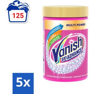 Vanish Oxi Advance - Vlekkenverwijderaar Poeder - Zonder Bleek - Gekleurde Was - 600 Gram - Bulkverpakking - 5 stuks