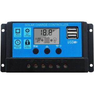 10A Solar laadregelaar met LCD  DC 12V - 24V PWM en 5V USB - Levay ®