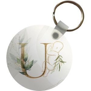 Sleutelhanger - Letters - U - Baby - Waterverf - Geboorte - Plastic - Rond - Uitdeelcadeautjes