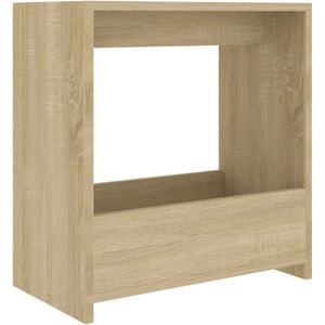 vidaXL - Bijzettafel - 50x26x50 - cm - bewerkt - hout - sonoma - eikenkleurig