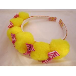 Diadeem/haarband ""Betsy"" geel/fushia, one size