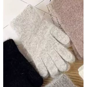 CHPN - Lichtgrijze Dames handschoenen - Wollen handschoenen - Warme handen - Handwarmers - Licht grijs - One size