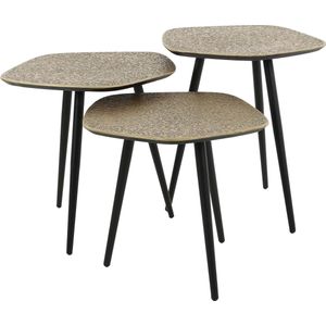 Salontafel Vijfhoek Brons - Set Van 3 - 47x40x50cm - Giga Meubel