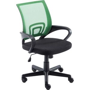 In And OutdoorMatch Luxe bureaustoel Hubert - Zwart/Groen - Op wielen - 100% polyester - Ergonomische bureaustoel - In hoogte verstelbaar - Voor volwassenen