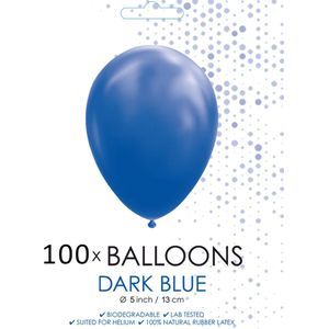 5 inch ballonnen donkerblauw 100 stuks.