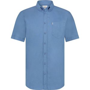 State of Art - Short Sleeve Overhemd Linnen Blauw - Heren - Maat L - Regular-fit