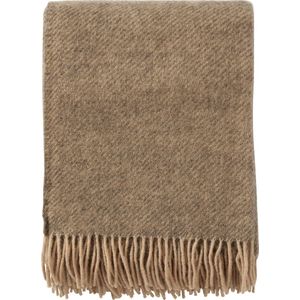 Klippan- Gotland- Woondeken - Plaid - Lamswol en Gotland wol - 130cm x 200cm - beige