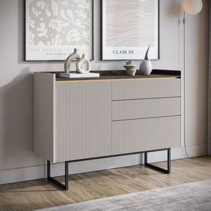 Meubella - Dressoir Linq - Beige - 118 cm