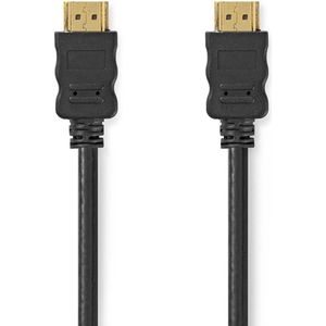 Nedis High Speed ​​HDMI-Kabel met Ethernet - HDMI Connector - HDMI Connector - 4K@30Hz - ARC - 10.2 Gbps - 1.00 m - Rond - PVC - Zwart - Doos
