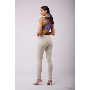 Broek Toxik3 hoge taille skinny L185-37 beige