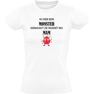 ik heb een monster gemaakt ze noemt mij mam Dames t-shirt | funny | monstertje| grappig | familie| moeder | gezin | grapje| kind | gezellig |