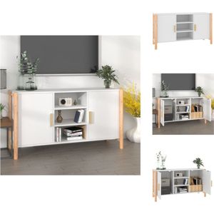 vidaXL Classic Dressoir - Wit - 107 x 38 x 60 cm - Duurzaam hout - Stabiele houten poot - Keukenkast