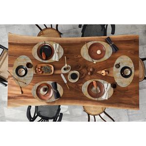 Placemats ovaal - Onderleggers - Ovale placemats - Roest print - Vintage - Patroon - 6 stuks
