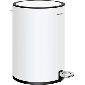 Cosmetica-emmer, 3 liter, vuilnisemmer voor badkamer, kleine afvalemmer met deksel, softclose, uitneembare binnenemmer van kunststof, voor badkamer, kantoor, staal, wolkenwit