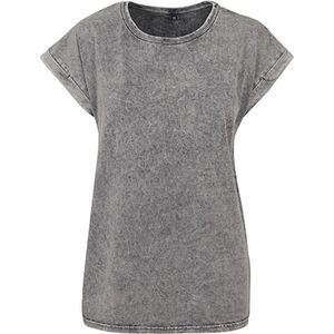 Damesshirt 'Washed Extended Shoulder T' Grey Black - XL