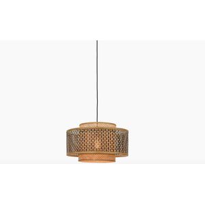 GOOD&MOJO Hanglamp Bhutan - Bamboe/Zwart - Ø50cm - Scandinavisch,Bohemian - Hanglampen Eetkamer, Slaapkamer, Woonkamer