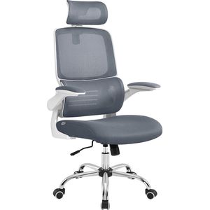 Rootz Dove Grijze Bureaustoel - Ergonomische stoel - Gewatteerde zitting - Verstelbare hoogte - Stalen frame - 62cm x 64cm x (114-122)cm