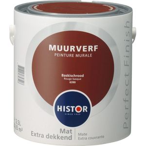 Histor Perfect Finish Muurverf Mat - 2,5 Liter - Baskischrood