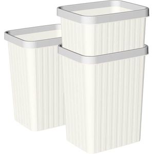 8,2L * 3 sets, prullenbak, prullenbak, vuilnisbak voor badkamers, keukens, thuiskantoren, slaapzaal wit
