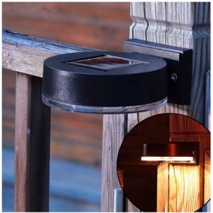 Solar Wandlamp Rond – Duurzame Buitenverlichting – Warmwit LED – Met Aan/Uit Schakelaar – Zonnepaneel 600mAh