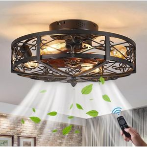 Equivera Plafonniere met Ventilator - Plafondventilator - Plafondventilator Afstandsbediening - Plafondventilator Slaapkamer - Plafond Ventilator met Verlichting - Plafondlamp - Plafonniere - Ideaal voor in uw slaapkamer!