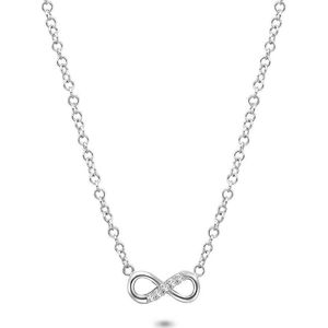 Twice As Nice Halsketting in zilver, infinity met zirkonia 40 cm