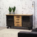 Dimehouse Bryce Dressoir Industrieel - Hout - Metaal - Kast - Woonkamer
