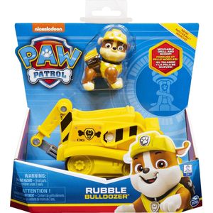 PAW Patrol - Rubble’s Bulldozer - speelgoedauto met speelfiguur - 68% gerecycled plastic - duurzaam speelgoed