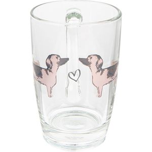 Clayre & Eef Theeglas 300 ml Honden Theemok