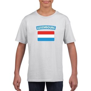 Luxemburg t-shirt met Luxemburgse vlag wit kinderen 158/164