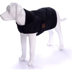 Dogs&Co Honden Winterjas Zwart Quilt Maat XXL Ruglengte 50 Borstomvang 65-70cm
