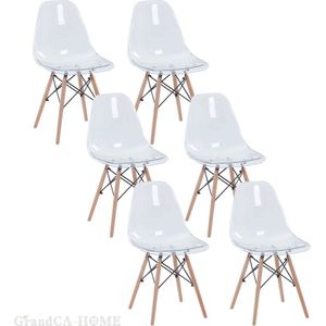 Mima® Eetkamerstoelen set van 6 - Eetkamer Stoelen - Modern- Urban- Design- Transparant-Stoelen- -Tafelstoelen- Keukenstoelen- Wachtkamer Stoelen