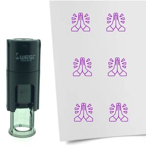 CombiCraft Stempel Gevouwen handen / bedankt 10mm rond - Paarse inkt