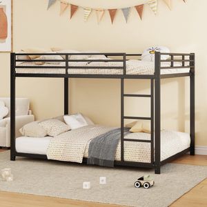 Sweiko 140*200 Kinderbed, Stapelbed, Ijzeren bed, Ijzeren stapelbed in klassieke vorm, Zwart