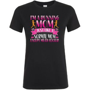 Running Mom T-shirt - Dames T-shirt - Cadeau - Hardloop Moeder - Mama - Beste Moeder Ter Wereld - Jarig - Verjaardagscadeau - Moederdag - Hardloop Cadeau - Moederdag Cadeau - Mom - Moeder Cadeau - verjaardag - Maat S