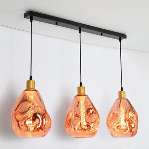 Design hanglamp Rick met roségoud glas, 3-lichts