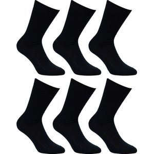 6-Paar - Sokken heren Naadloos - 80% katoen - Zwart - Sokken Heren - 40-46