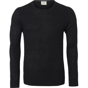 OLYMP Level 5 body fit trui wol met zijde - O-hals - zwart - Maat: XXL