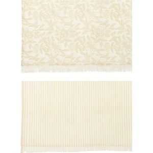 J-Line tafelkleed Indi - textiel - beige - 2 stuks