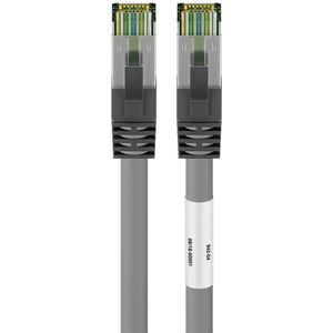 Premium S/FTP CAT8.1 40 Gigabit netwerkkabel / grijs - LSZH - 0,25 meter