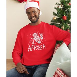 Foute Kersttrui Rood - Sleigher Kerstman - Maat M - Kerstkleding voor dames & heren