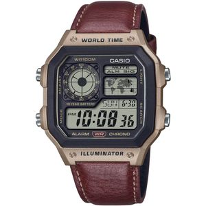 Casio Casio Collection AE-1200WHL-5AVEF Horloge - Leer - Bruin - Ø 39 mm